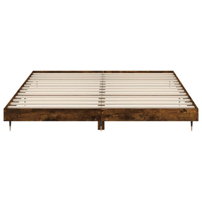 Berkfield Bed Frame Smoked Oak 160x200 cm Engineered Wood