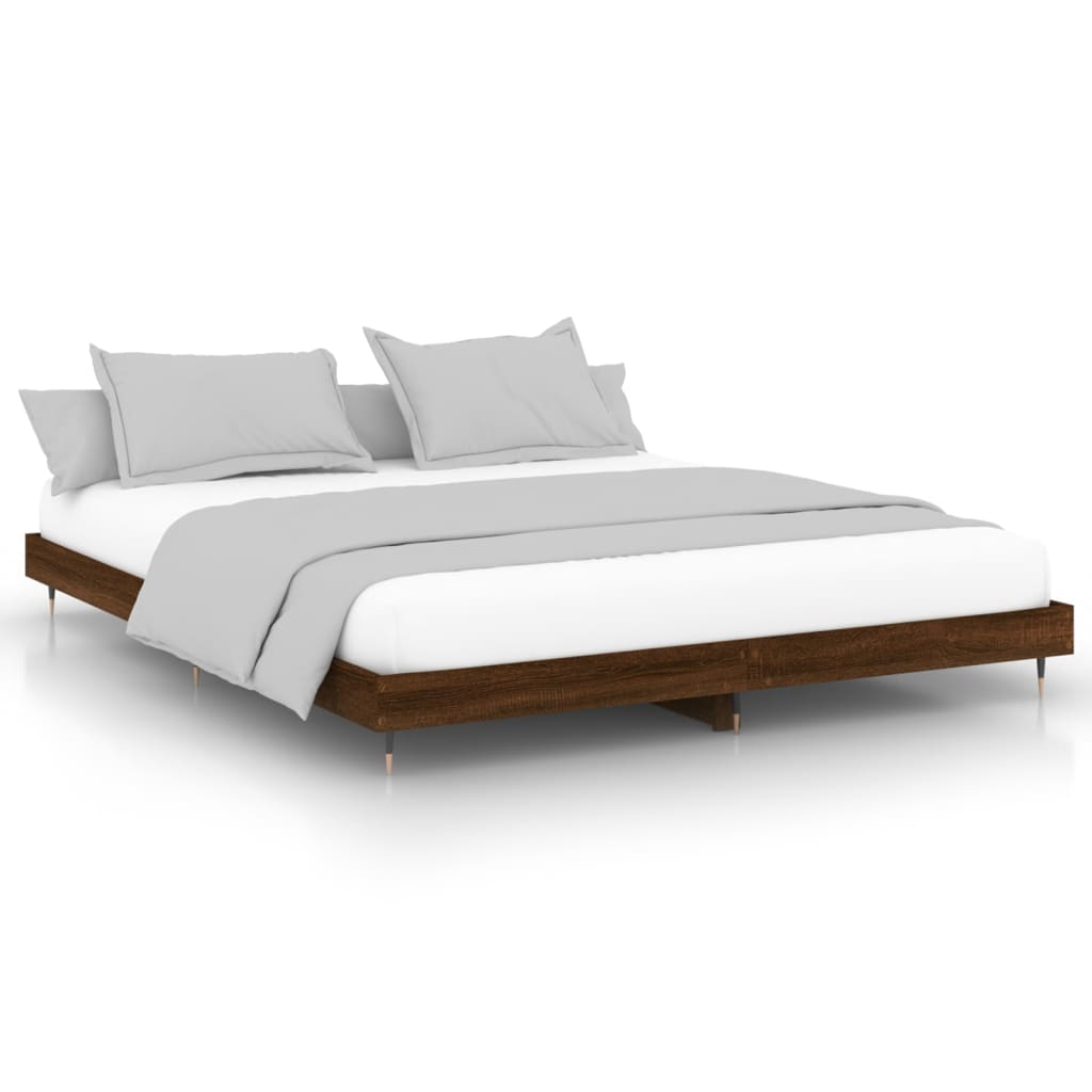 Berkfield Bed Frame Brown Oak 160x200 cm Engineered Wood