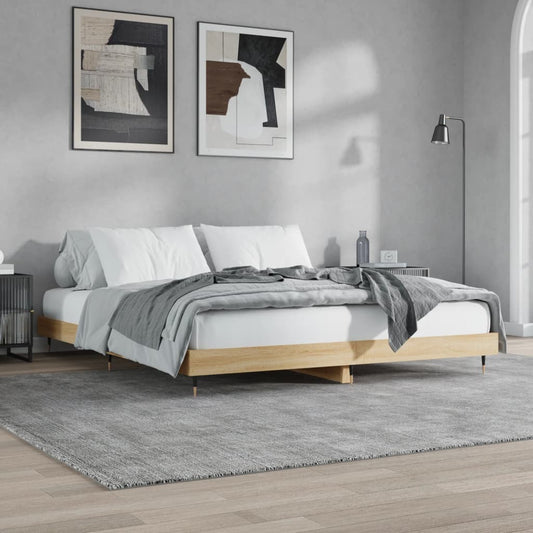 Berkfield Bed Frame Sonoma Oak 140x200 cm Engineered Wood