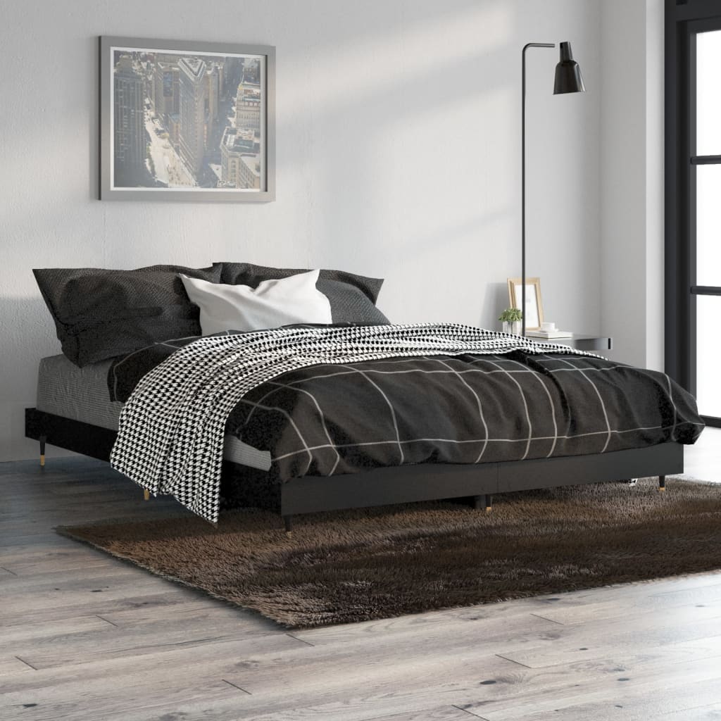 Berkfield Bed Frame Black 135x190 cm 4FT6 Double Engineered Wood