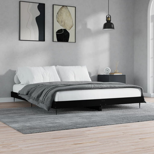 Berkfield Bed Frame Black 200x200 cm Engineered Wood