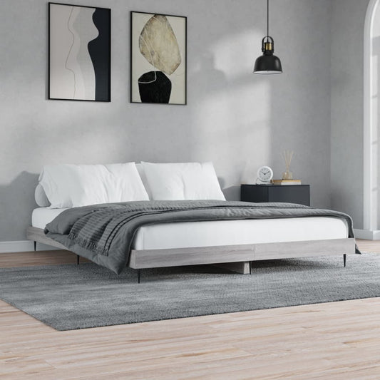 Berkfield Bed Frame Grey Sonoma 160x200 cm Engineered Wood