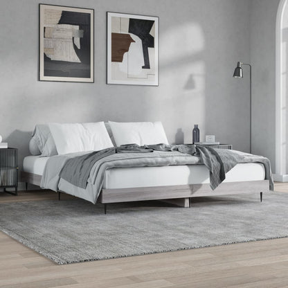 Berkfield Bed Frame Grey Sonoma 150x200 cm 5FT King Size Engineered Wood