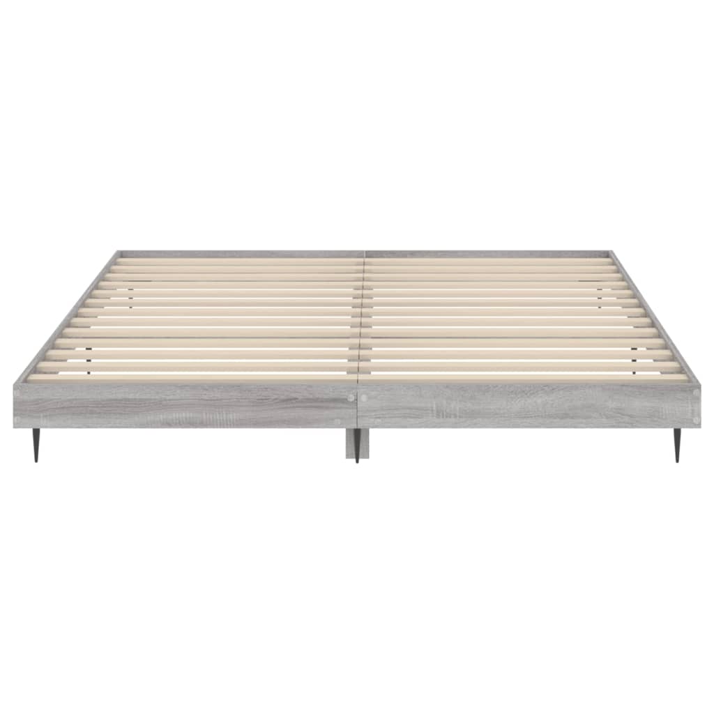 Berkfield Bed Frame Grey Sonoma 150x200 cm 5FT King Size Engineered Wood