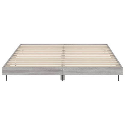 Berkfield Bed Frame Grey Sonoma 150x200 cm 5FT King Size Engineered Wood