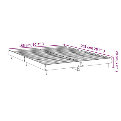 Berkfield Bed Frame Grey Sonoma 150x200 cm 5FT King Size Engineered Wood
