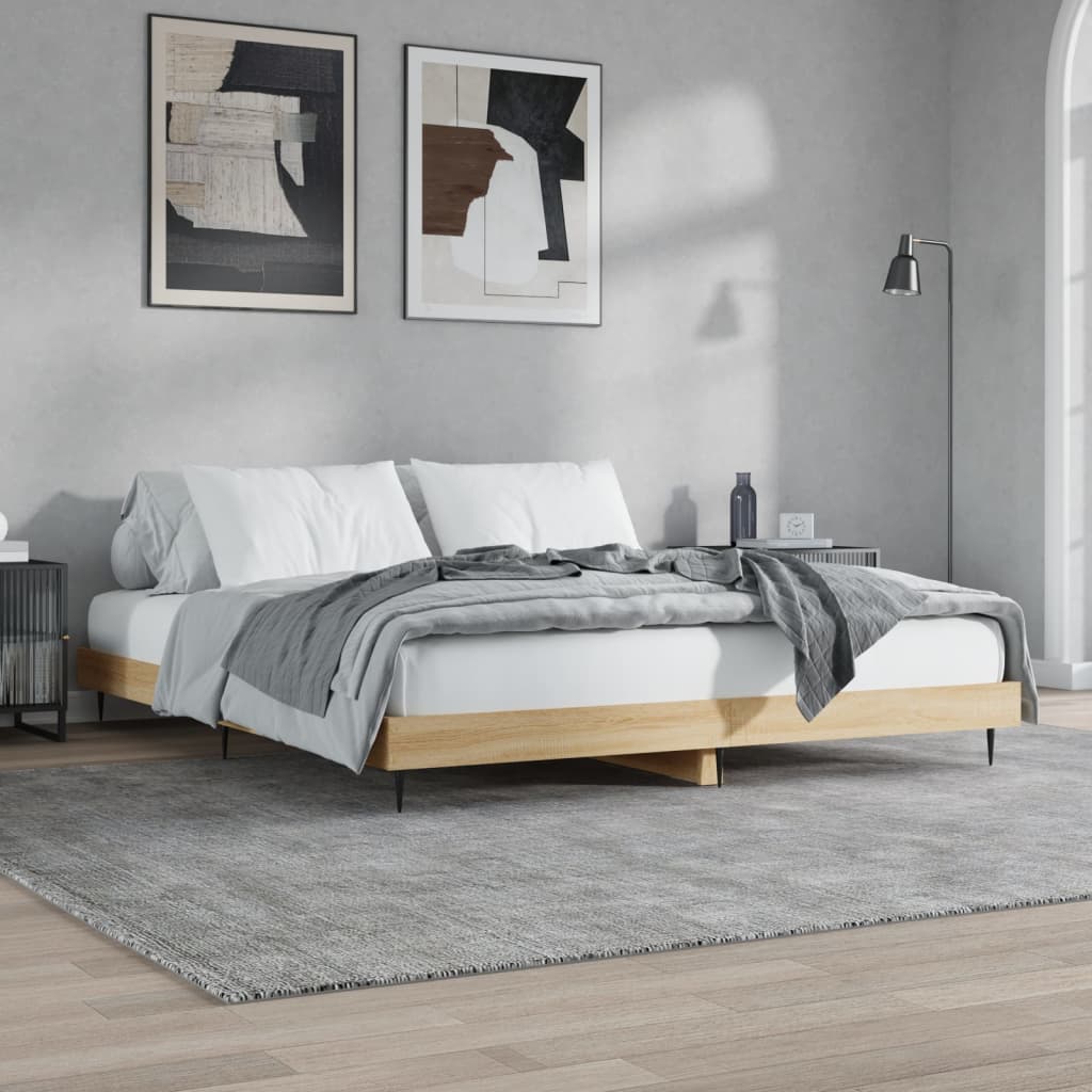 Berkfield Bed Frame Sonoma Oak 140x200 cm Engineered Wood