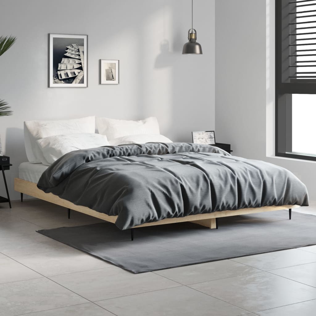 Berkfield Bed Frame Sonoma Oak 140x190 cm Engineered Wood