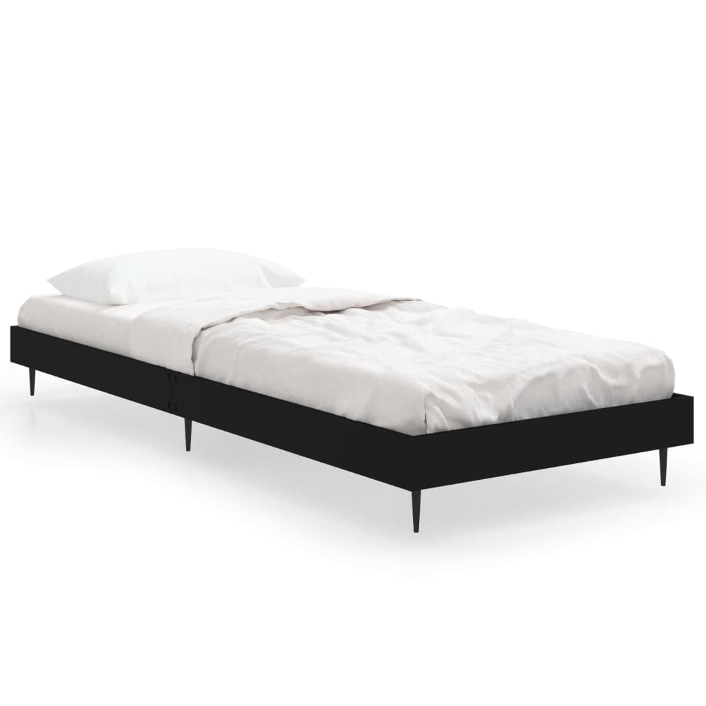 Berkfield Bed Frame Black 75x190 cm 2FT6 Small Single Engineered Wood
