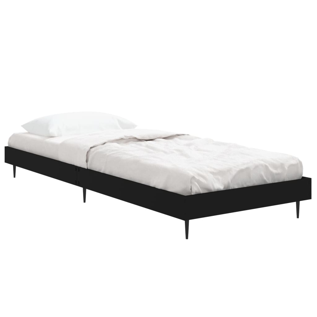 Berkfield Bed Frame Black 75x190 cm 2FT6 Small Single Engineered Wood