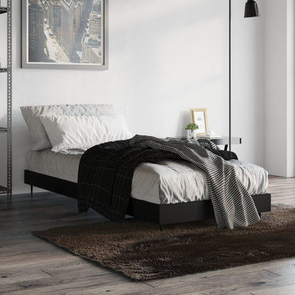 Berkfield Bed Frame Black 75x190 cm 2FT6 Small Single Engineered Wood
