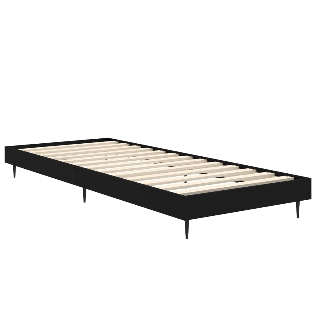 Berkfield Bed Frame Black 75x190 cm 2FT6 Small Single Engineered Wood