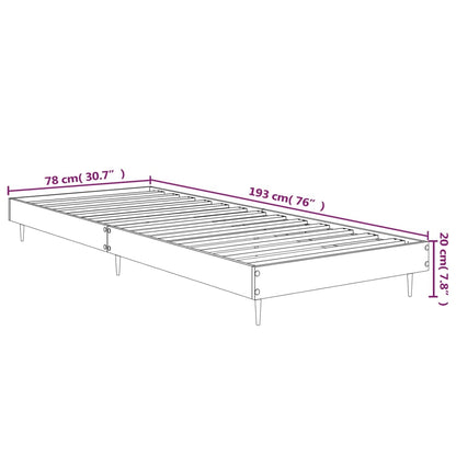 Berkfield Bed Frame Black 75x190 cm 2FT6 Small Single Engineered Wood