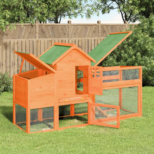 Berkfield Chicken Coop Brown 186.5x58.5x113 cm Solid Wood Pine