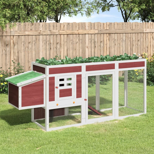 Berkfield Chicken Coop Mocha 204x50x84 cm Solid Wood Pine