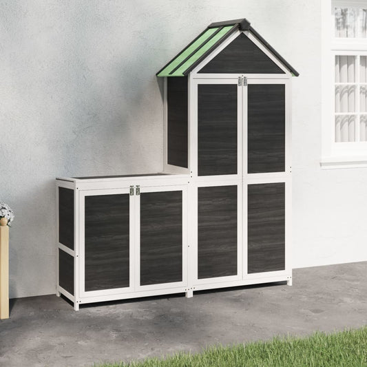 Berkfield 2 Piece Garden Tool Shed Set Grey Solid Wood Pine