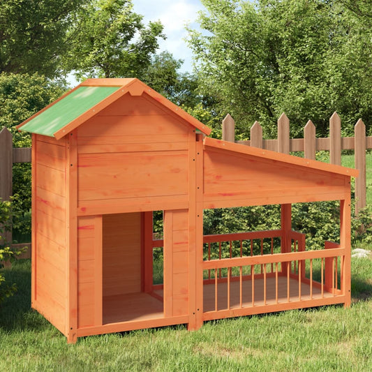 Berkfield Dog Kennel Brown 143x60.5x109 cm Solid Wood Pine