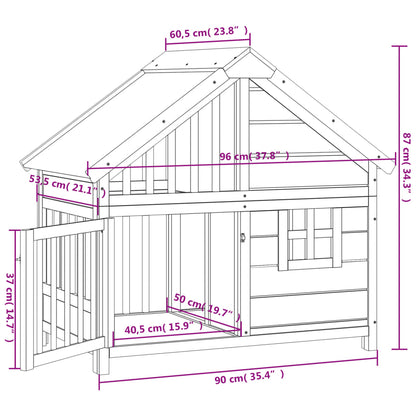 Berkfield Dog Kennel Mocha 96x60.5x87 cm Solid Wood Pine