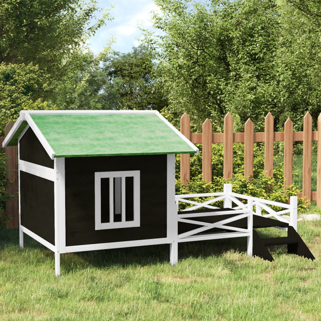 Berkfield Dog Kennel Grey 159x120x88.5 cm Solid Wood Pine