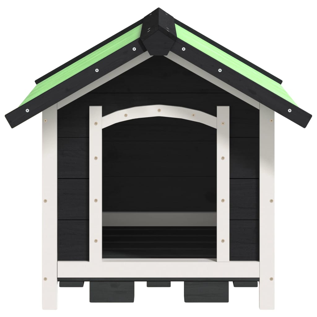 Berkfield Dog Kennel Grey 65x65x61.5 cm Solid Wood Pine
