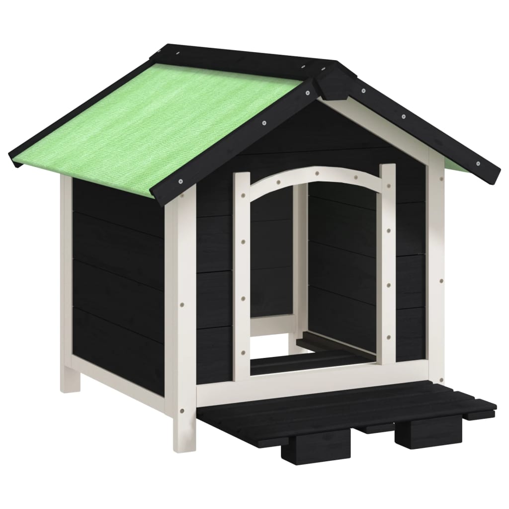 Berkfield Dog Kennel Grey 65x65x61.5 cm Solid Wood Pine