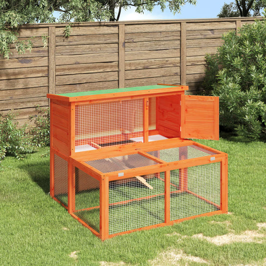 Berkfield Rabbit Hutch Brown 102x90x84.5 cm Solid Wood Pine