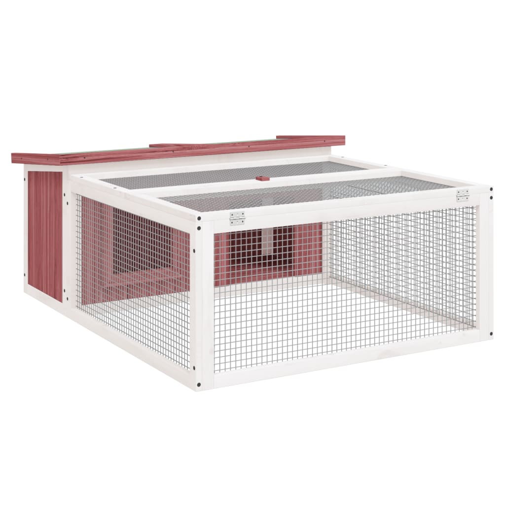 Berkfield Rabbit Hutch Mocha 117.5x97x47.5 cm Solid Wood Pine