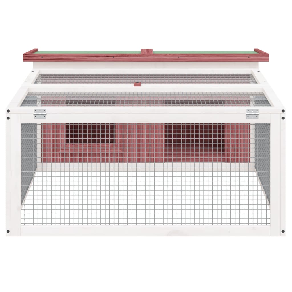 Berkfield Rabbit Hutch Mocha 117.5x97x47.5 cm Solid Wood Pine