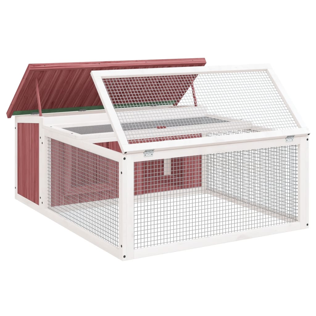 Berkfield Rabbit Hutch Mocha 117.5x97x47.5 cm Solid Wood Pine