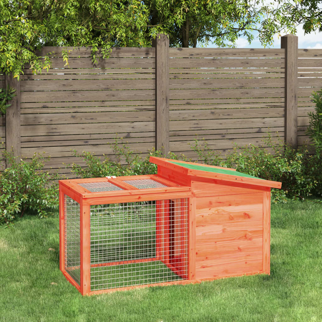 Berkfield Rabbit Hutch Brown 100.5x54x55 cm Solid Wood Pine