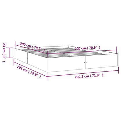 Berkfield Bed Frame Solid Wood 200x200 cm
