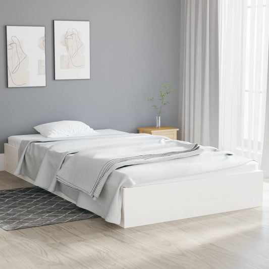Berkfield Bed Frame White Solid Wood 90x200 cm