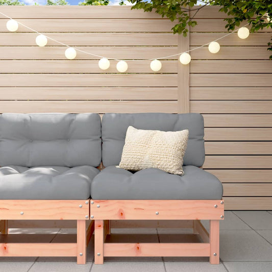 Berkfield Middle Sofa with Cushions Solid Wood Douglas