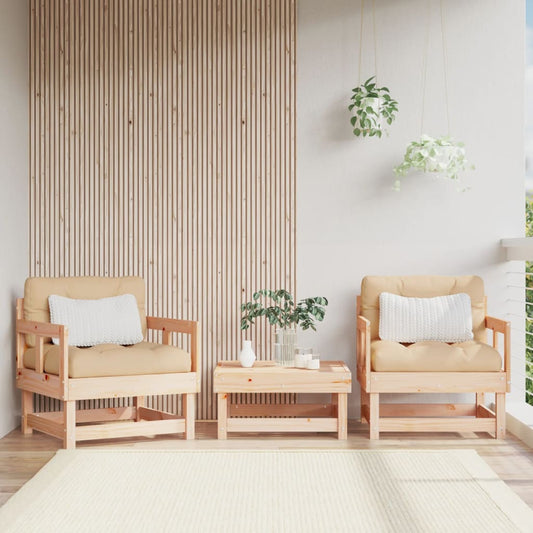 Berkfield Garden Chairs with Cushions 2 pcs Solid Wood Pine
