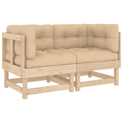 Berkfield Corner Sofas with Cushions 2 pcs Solid Wood Pine