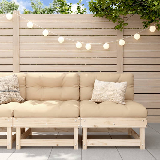 Berkfield Middle Sofas with Cushions 2 pcs Solid Wood Pine