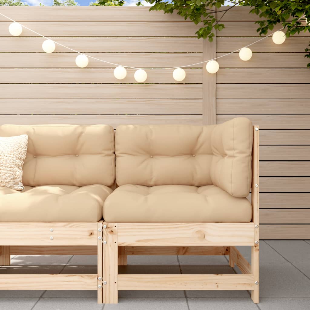 Berkfield Corner Sofa with Cushions Solid Wood Pine