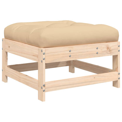 Berkfield Garden Footstool with Cushion Solid Wood Pine