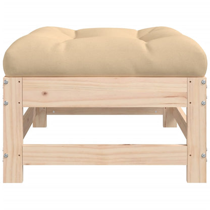 Berkfield Garden Footstool with Cushion Solid Wood Pine