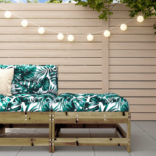 Berkfield Garden Footstool with Cushion Impregnated Wood Pine