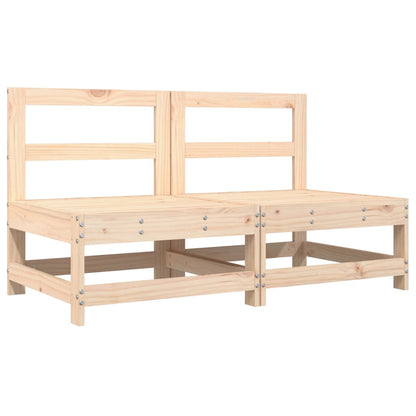 Berkfield Middle Sofas with Cushions 2 pcs Solid Wood Pine
