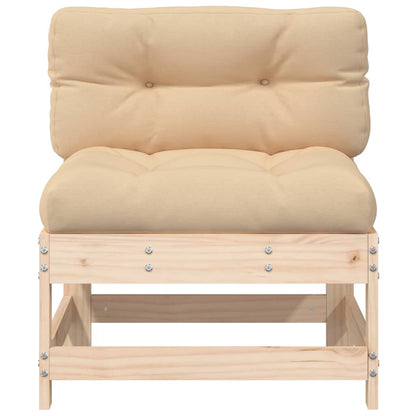 Berkfield Middle Sofas with Cushions 2 pcs Solid Wood Pine