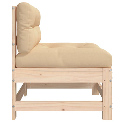 Berkfield Middle Sofas with Cushions 2 pcs Solid Wood Pine