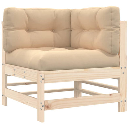 Berkfield Corner Sofa with Cushions Solid Wood Pine