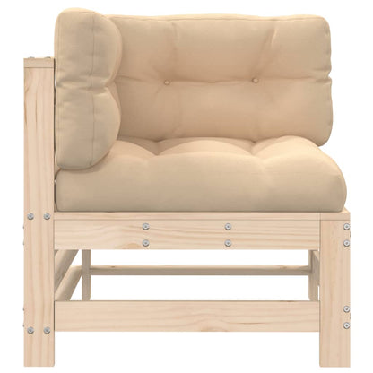 Berkfield Corner Sofa with Cushions Solid Wood Pine