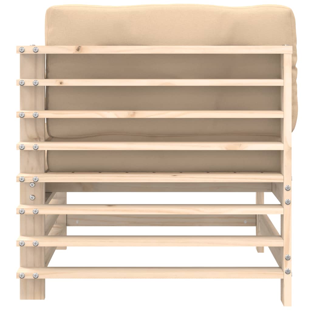 Berkfield Corner Sofa with Cushions Solid Wood Pine