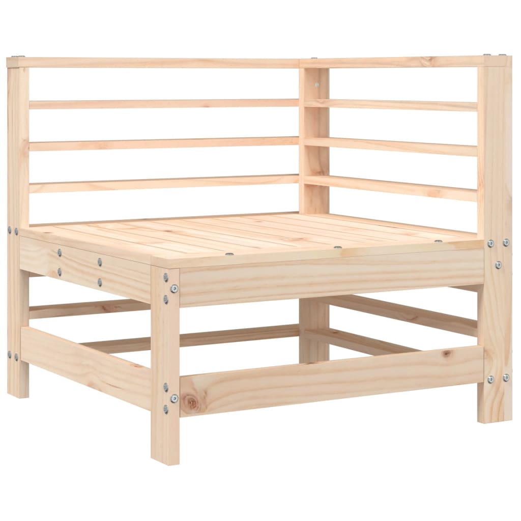 Berkfield Corner Sofa with Cushions Solid Wood Pine