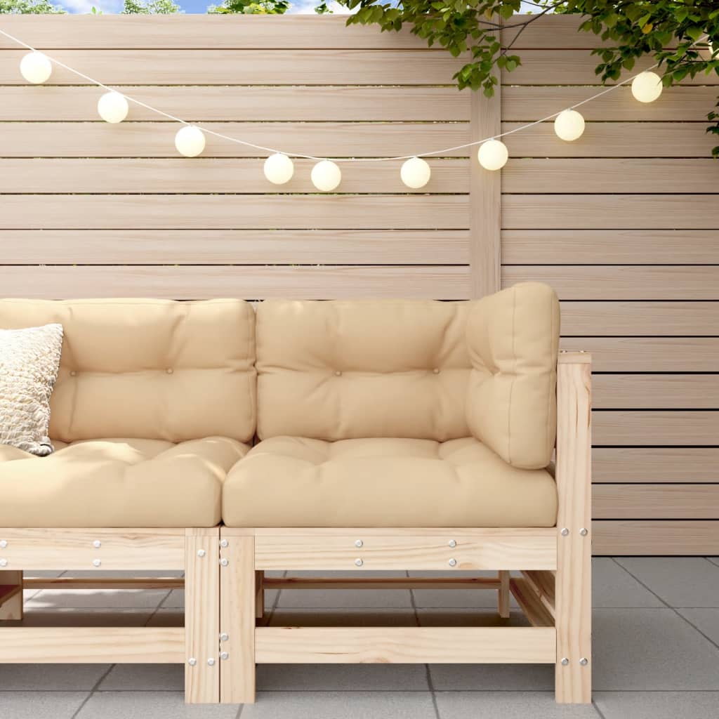 Berkfield Corner Sofa with Cushions Solid Wood Pine
