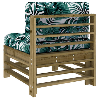 Berkfield Middle Sofa with Cushions Impregnated Wood Pine