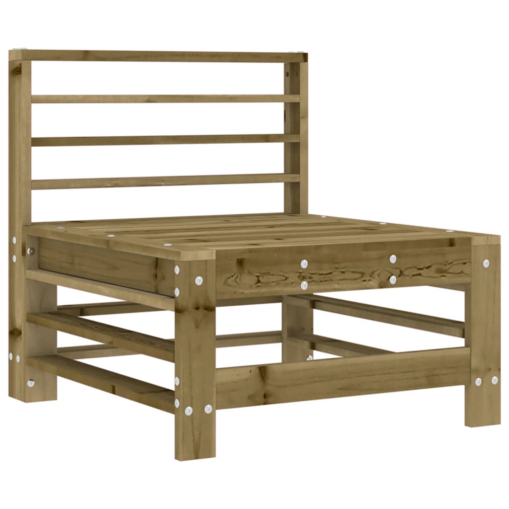 Berkfield Middle Sofa with Cushions Impregnated Wood Pine
